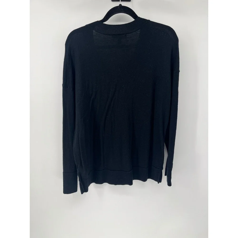Banana Republic‎ Merino Wool Men's XL Black V-Neck Pullover Sweater Long Sleeve